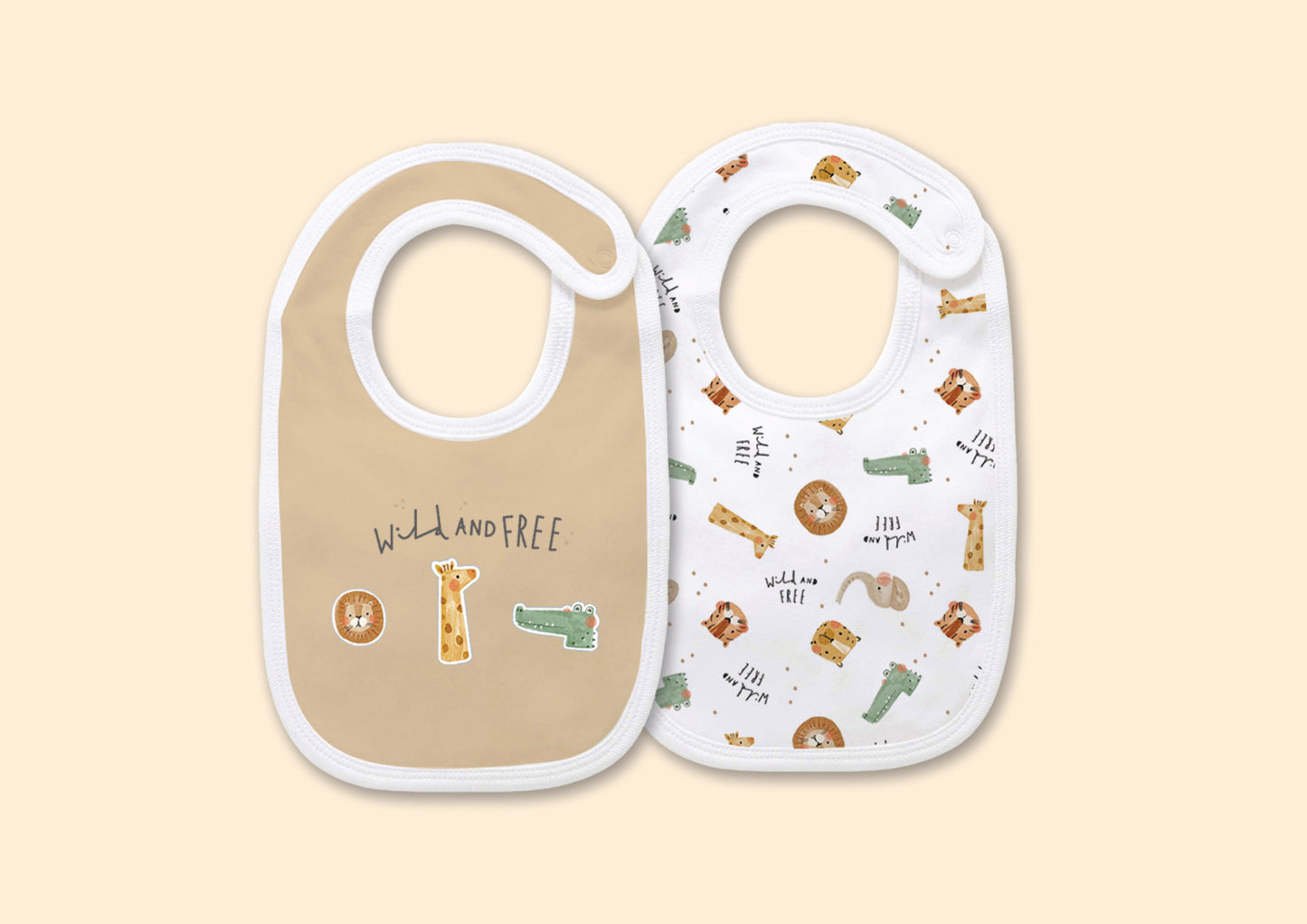 Safari pack of 2 bib