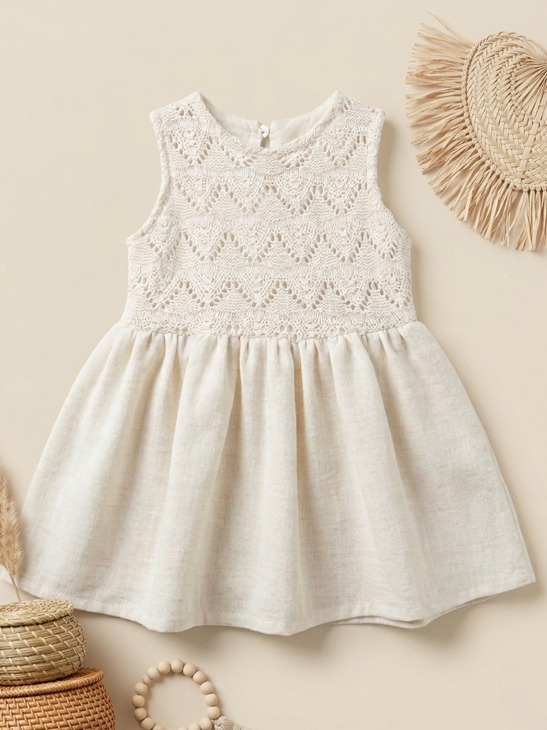 Crochet linen dress