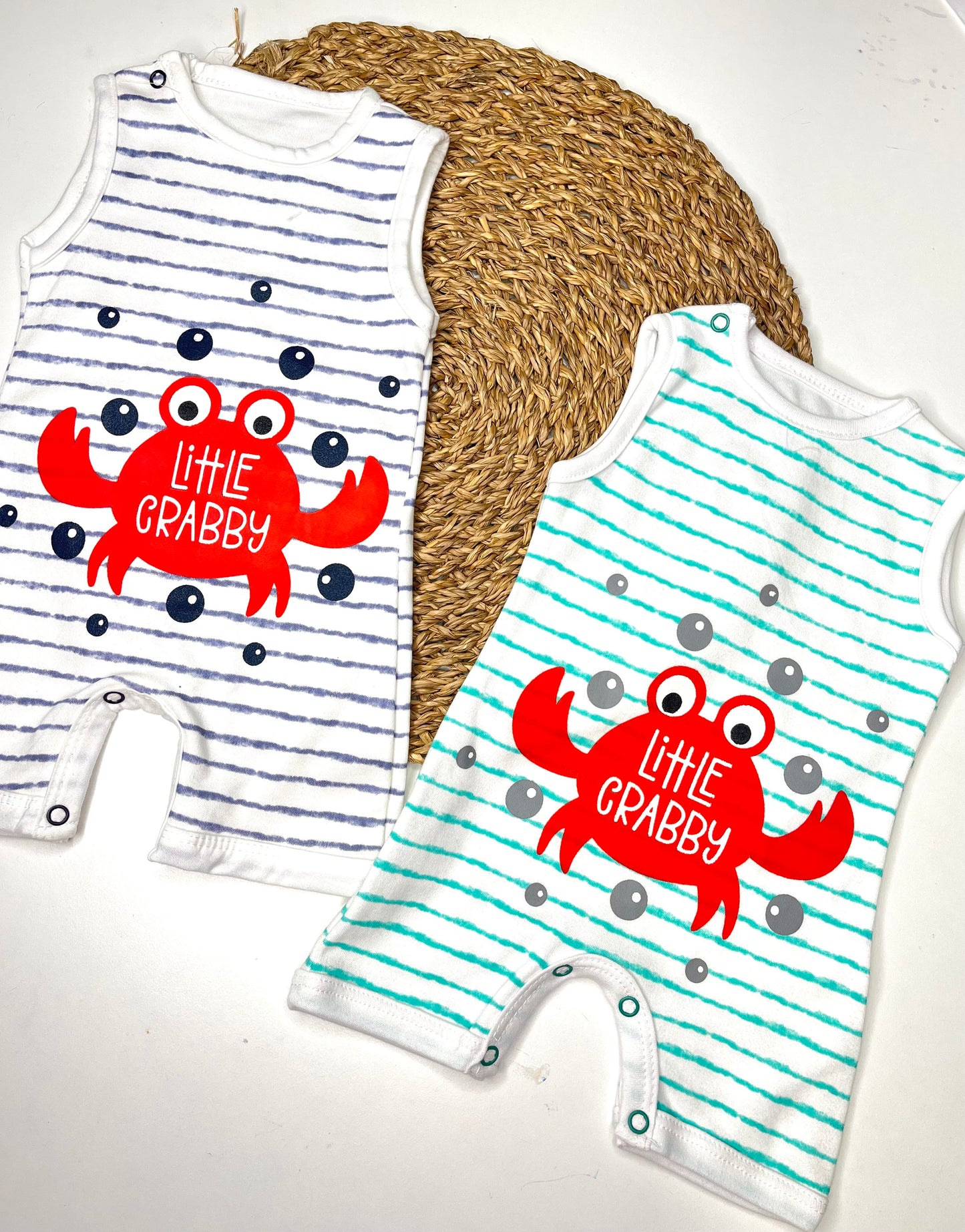 Pack of 2 crabby rompers