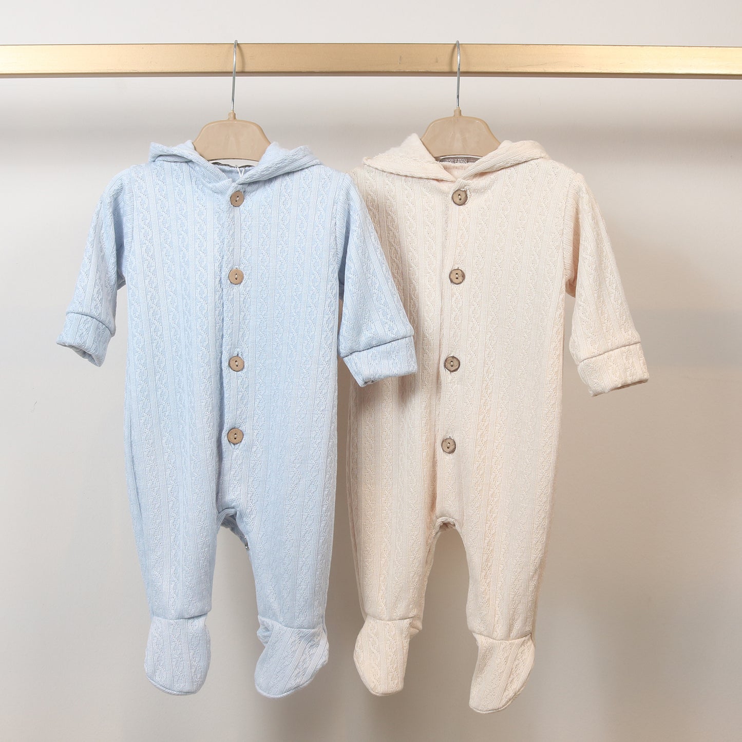 Cozy Cable Knit Hooded Romper