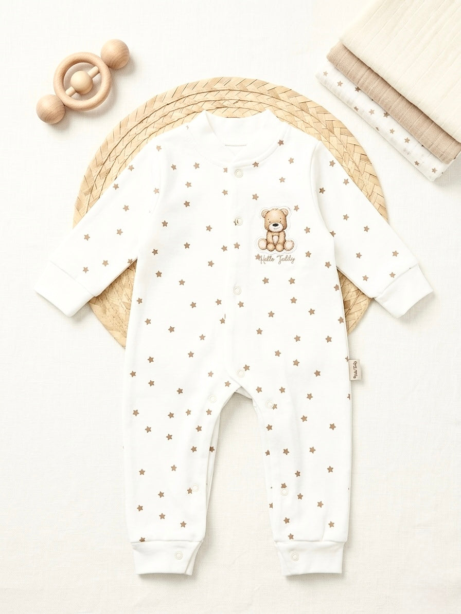 Hello Teddy cotton romper