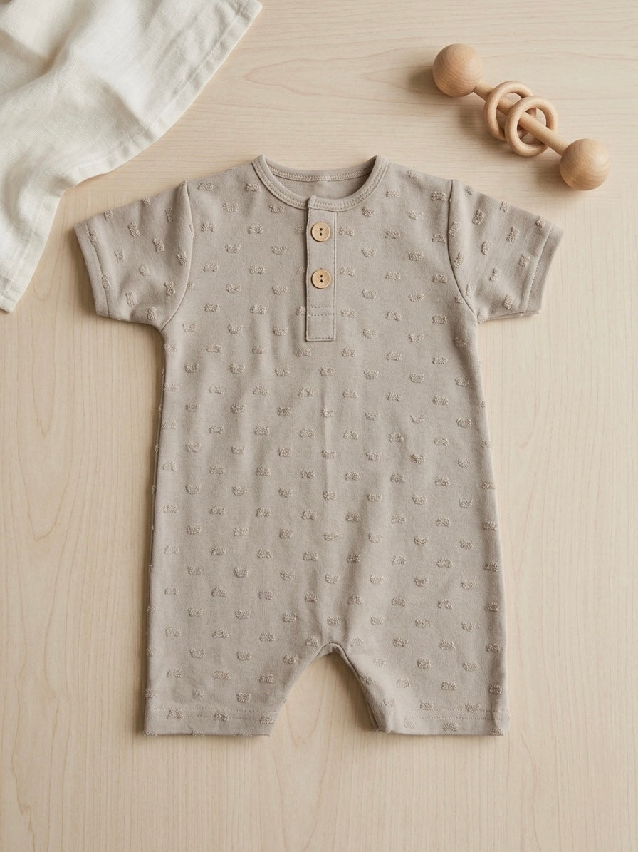 Polka dot cotton romper