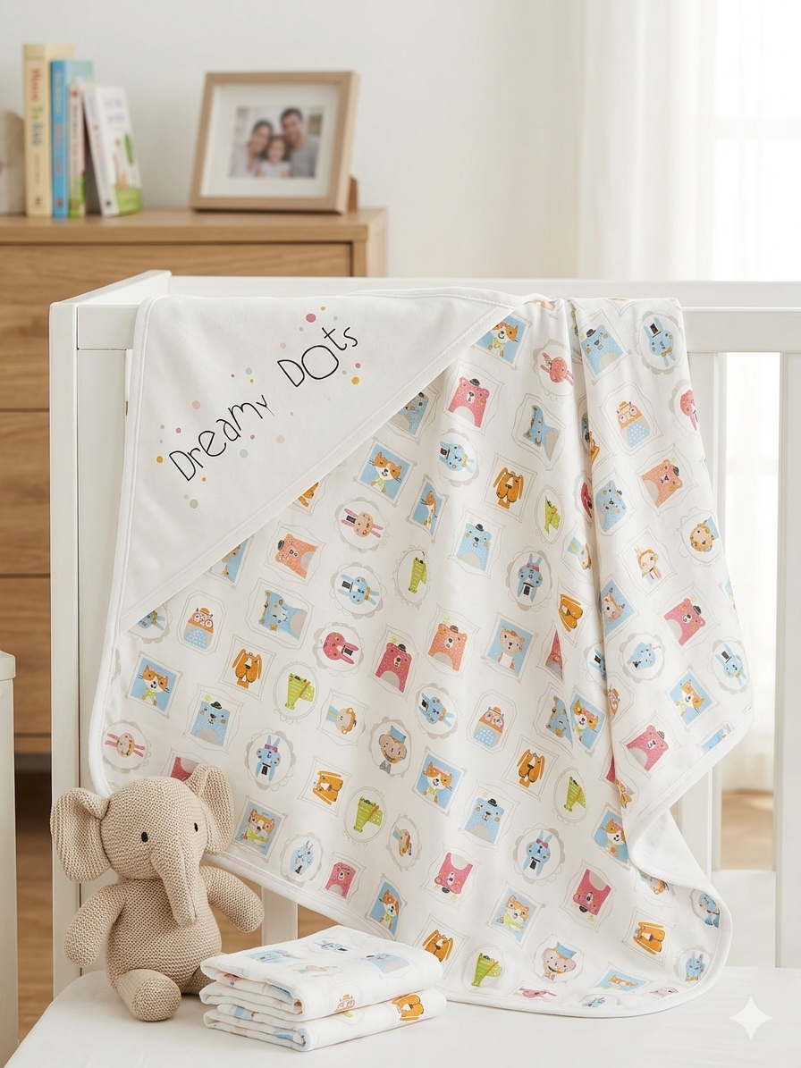 The Dreamy Dots faces blanket
