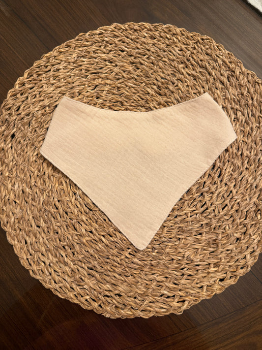 Beige muslin cotton bib/scarf