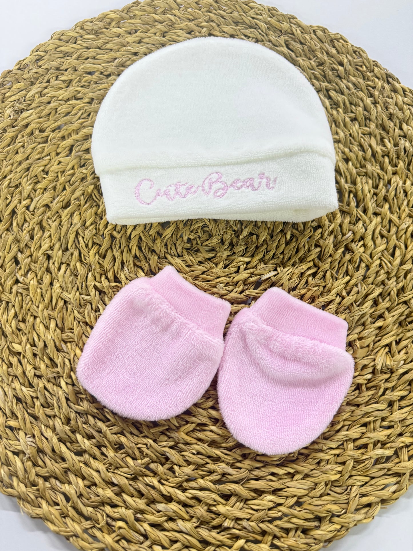 Cute bear Hat & miteens set