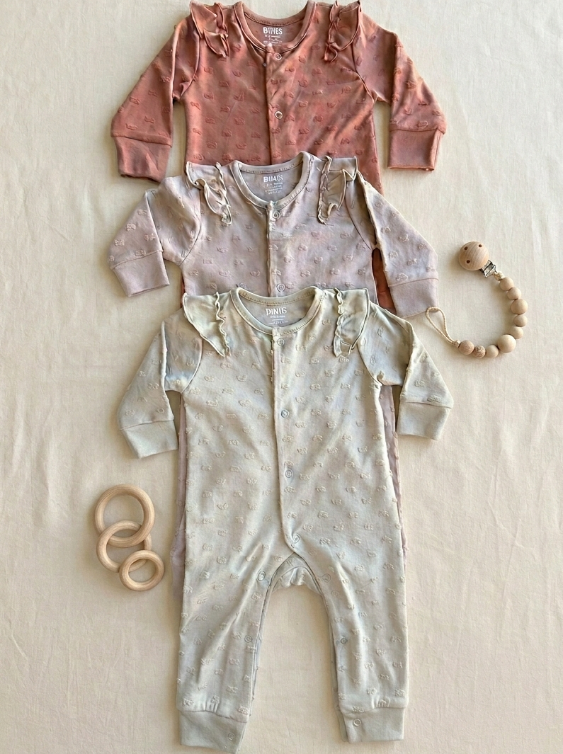 Polka dot cotton rompers
