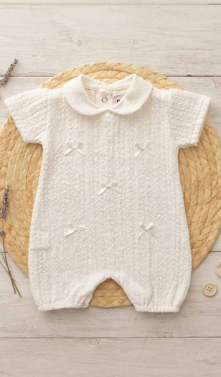 Bow white romper