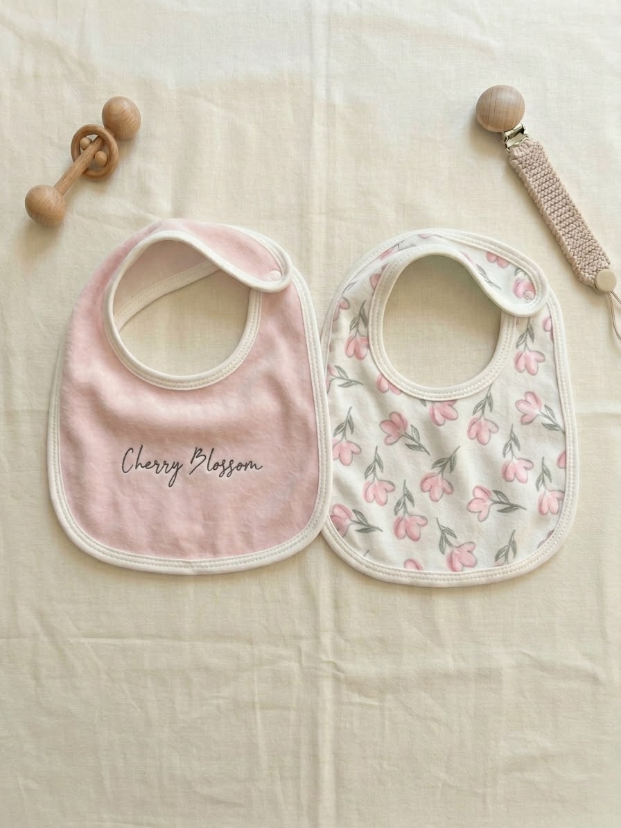 Cherry blossom pack of 2 bib