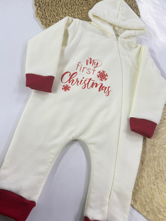 My first Christmas fur onesies