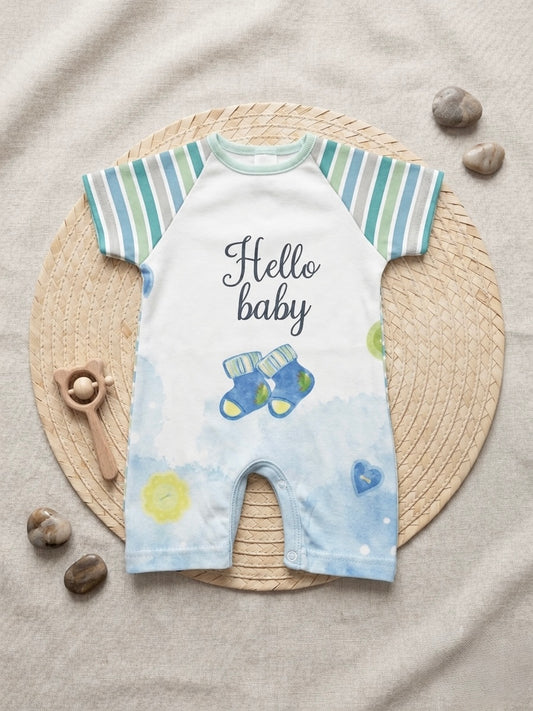 Hello Baby Boy Romper
