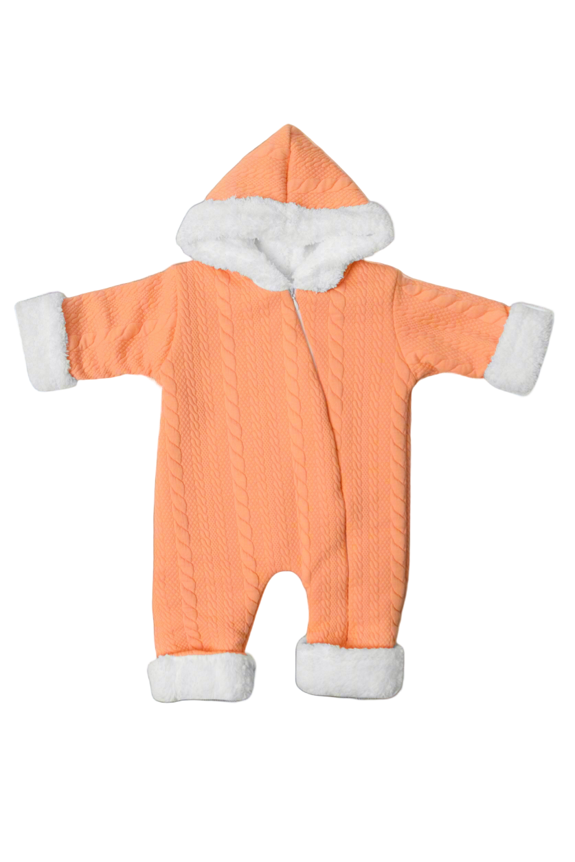 Quilted fur baby romper