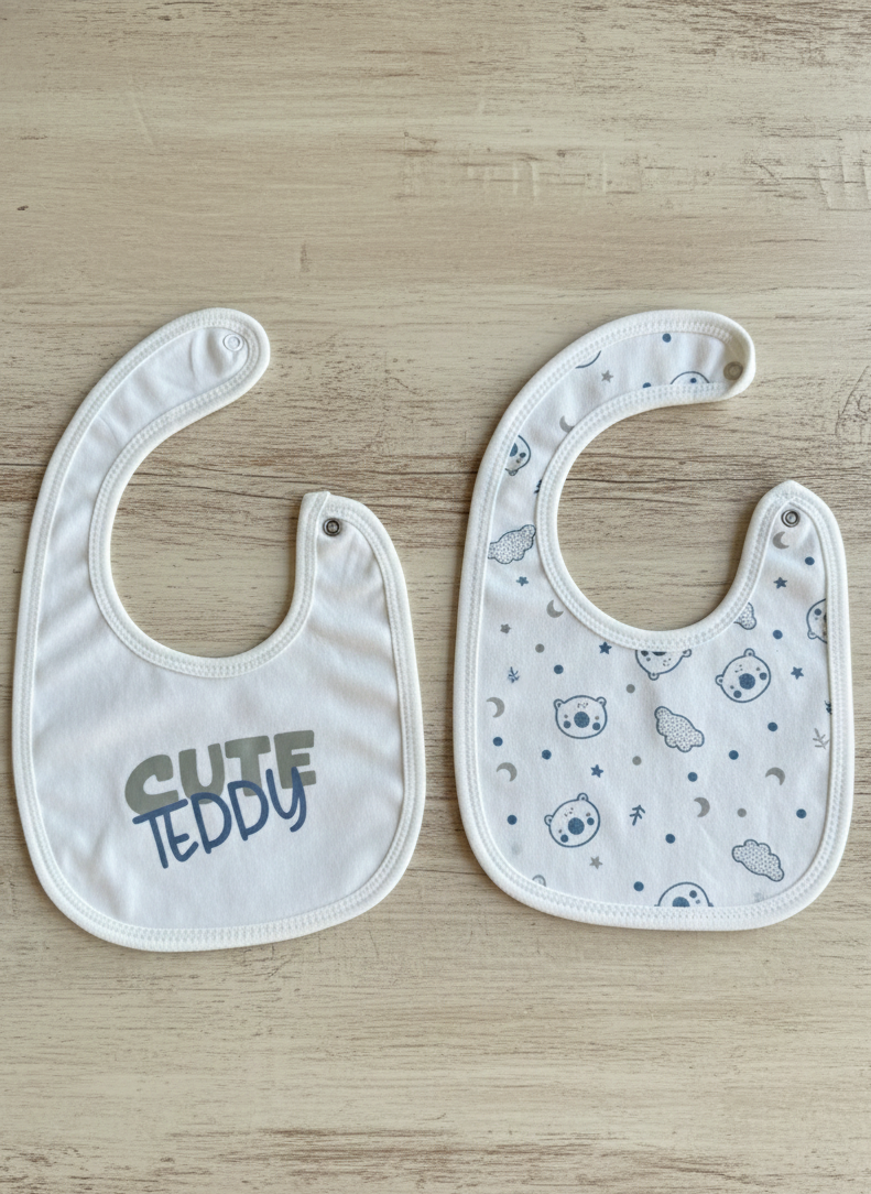 Cute Teddy pack of 2 bib