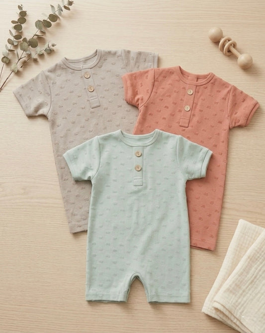 Polka dot cotton romper