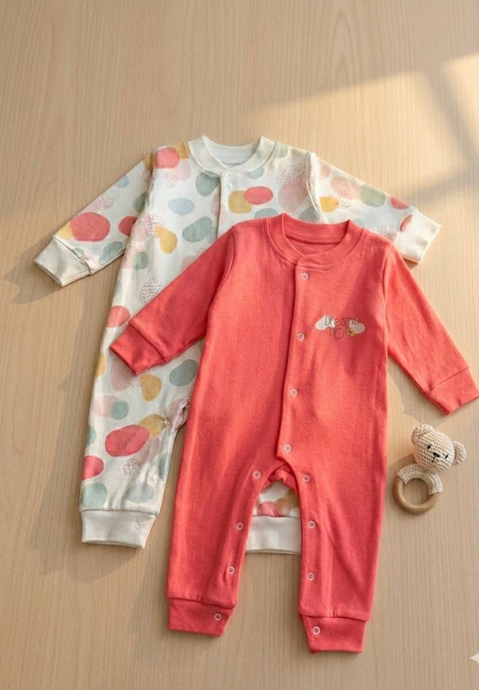 Dreamy pack of 2 cotton rompers