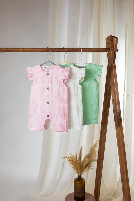 Girly linen romper