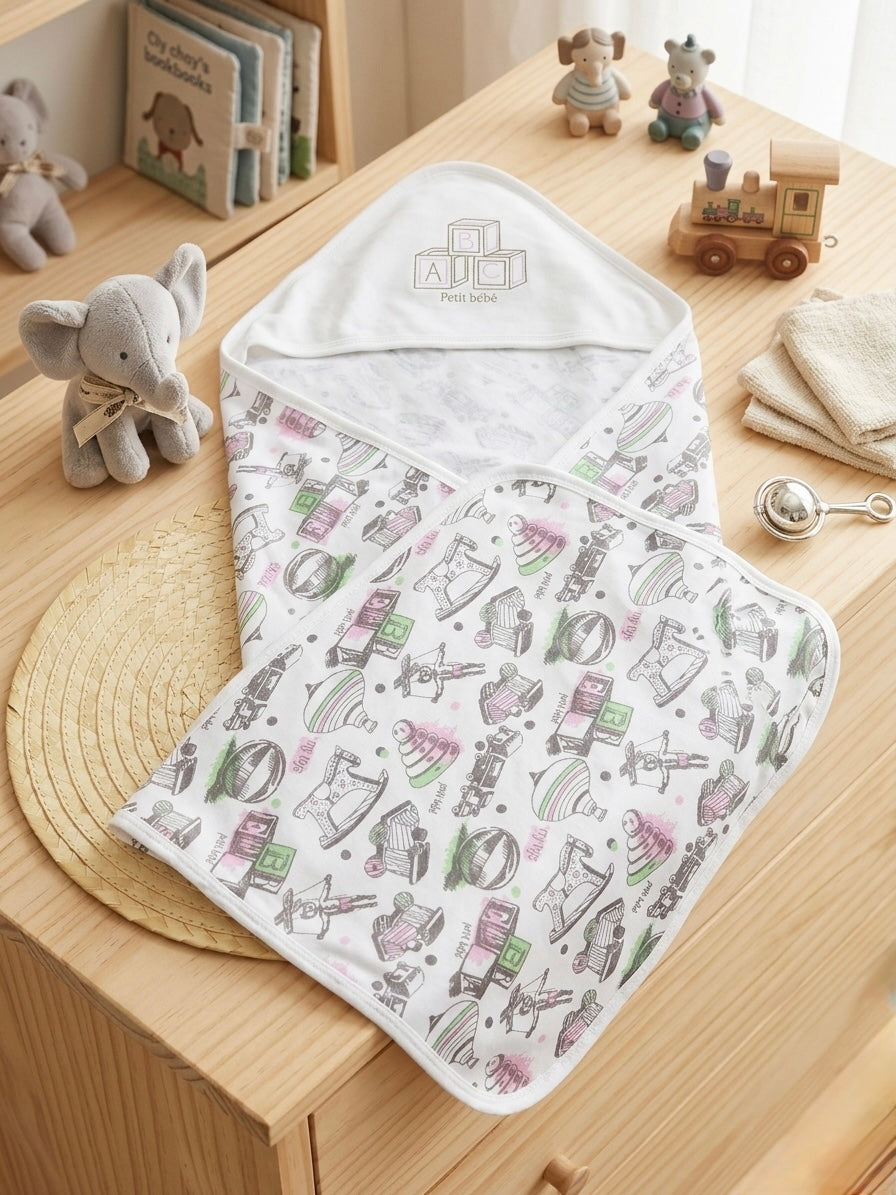 ABC pink cotton blanket