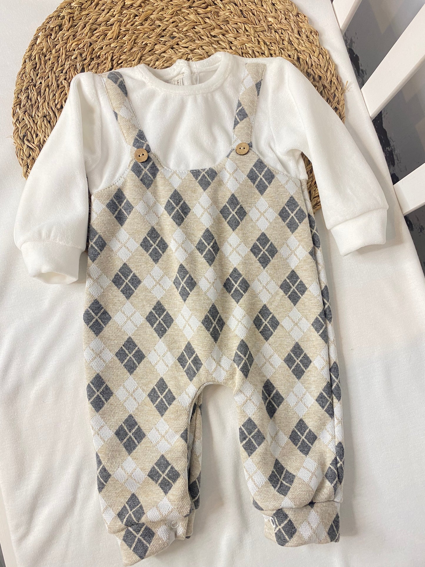 Scotch button romper