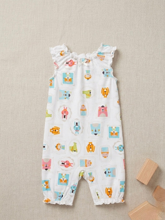Sleeveless Faces Baby Romper