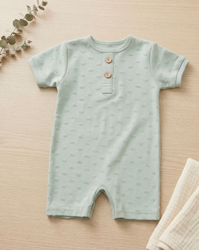 Polka dot cotton romper