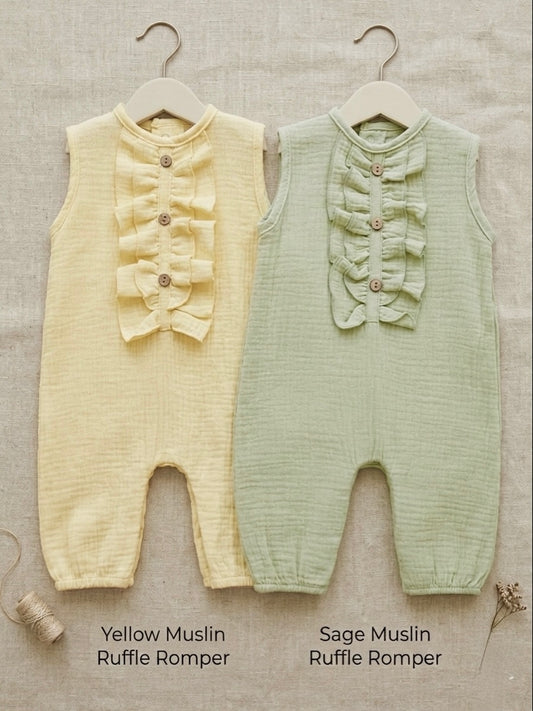 Ruffled muslin romper