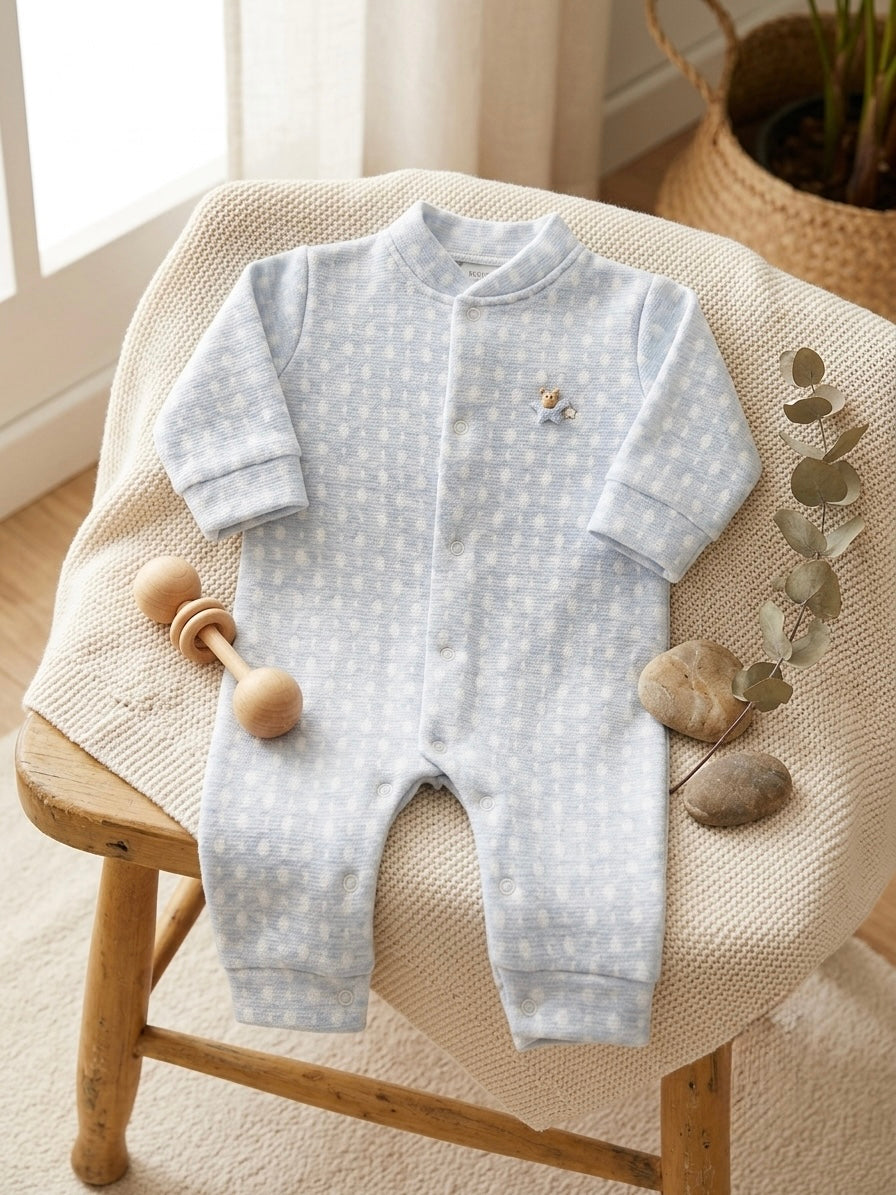 Snuggle blue romper