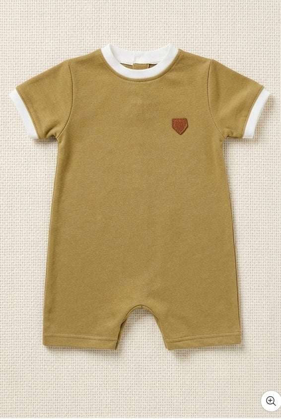 The logo leather romper