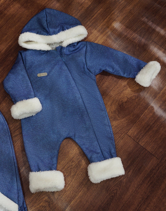 Baby fur jeans romper