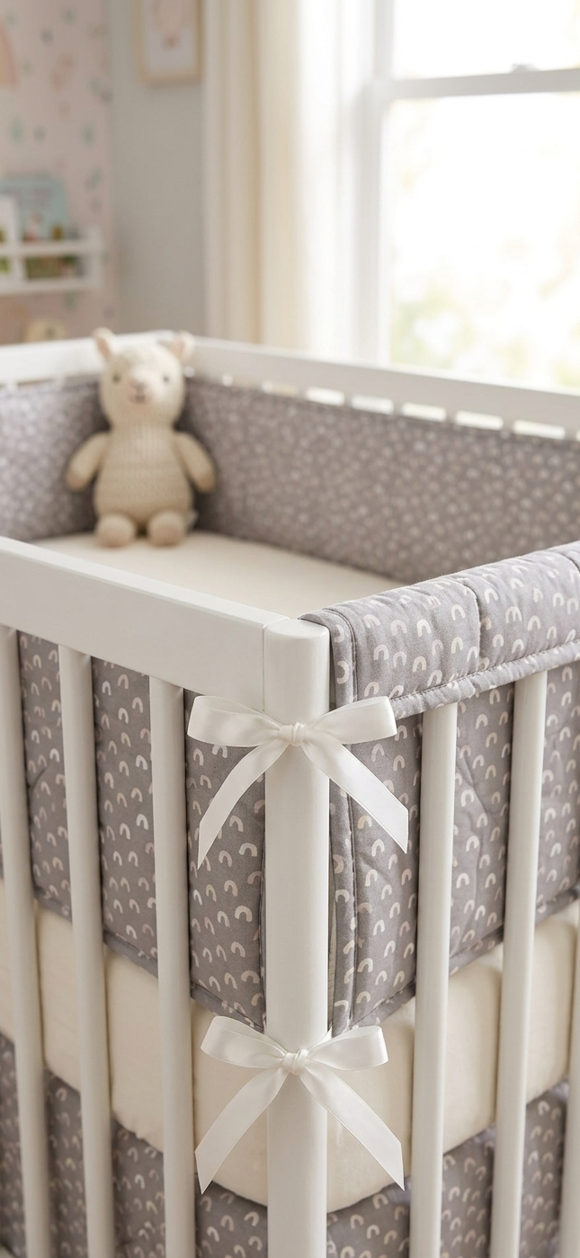 Quilted cotton crib Bumper