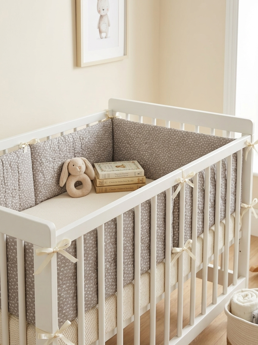 Quilted cotton crib Bumper