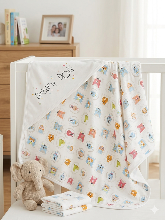 The Dreamy Dots faces blanket