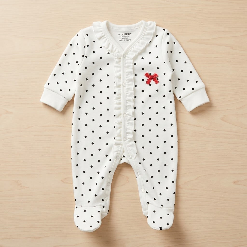 Ruffled Red Bow Polka