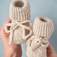 Lace knitted booties