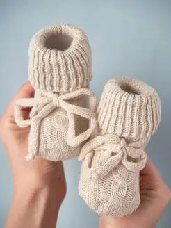 Lace knitted booties