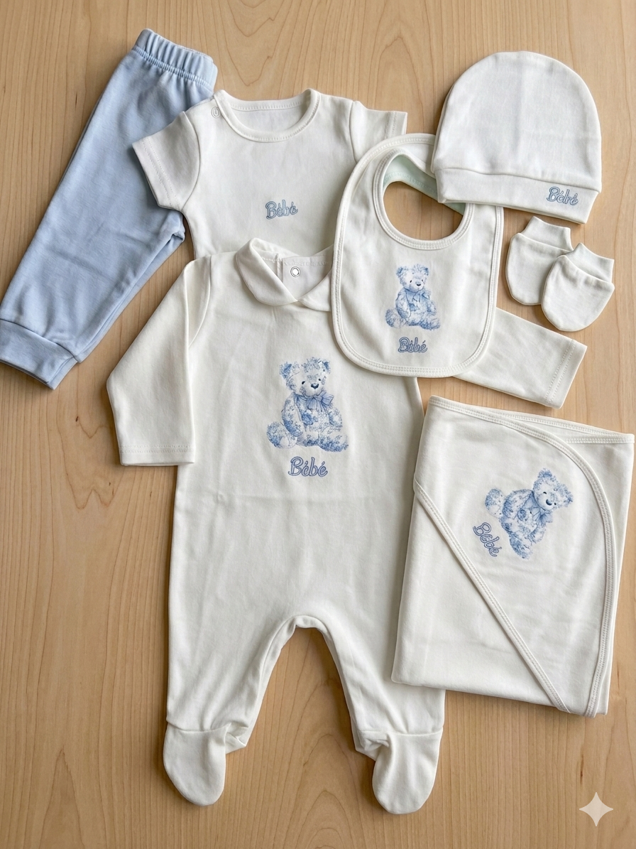 Bebe blue 7 pieces cotton set