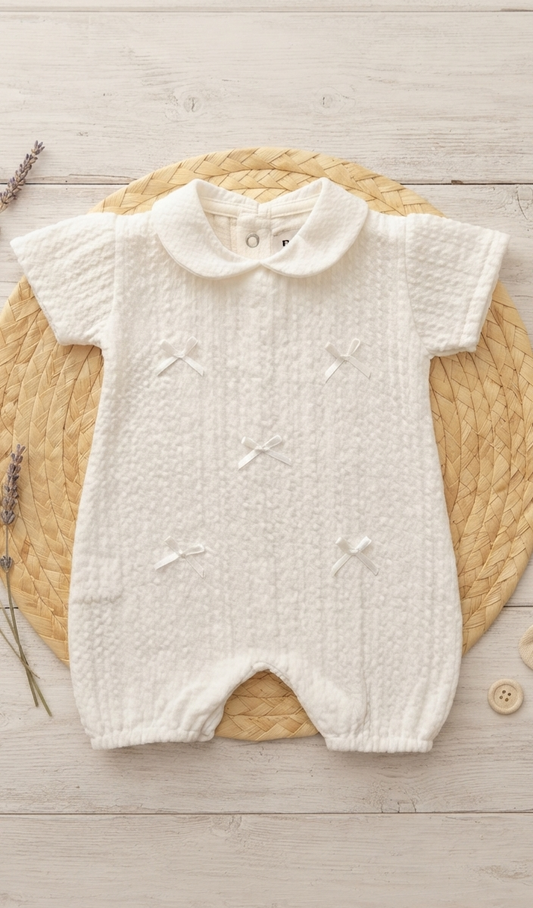 Bow white romper
