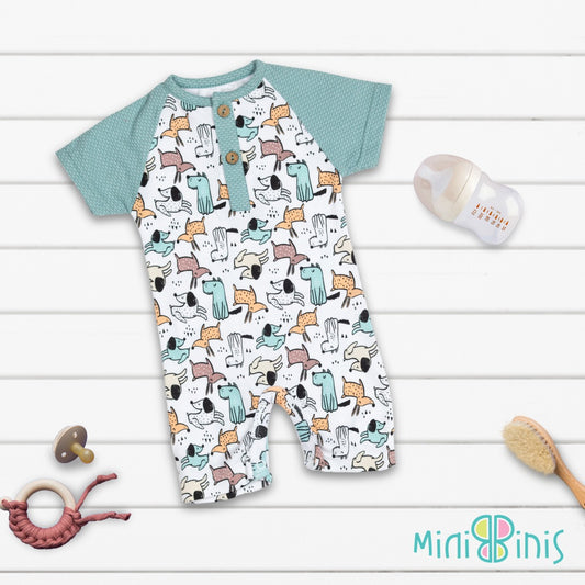 2 Tones Animal Party Romper