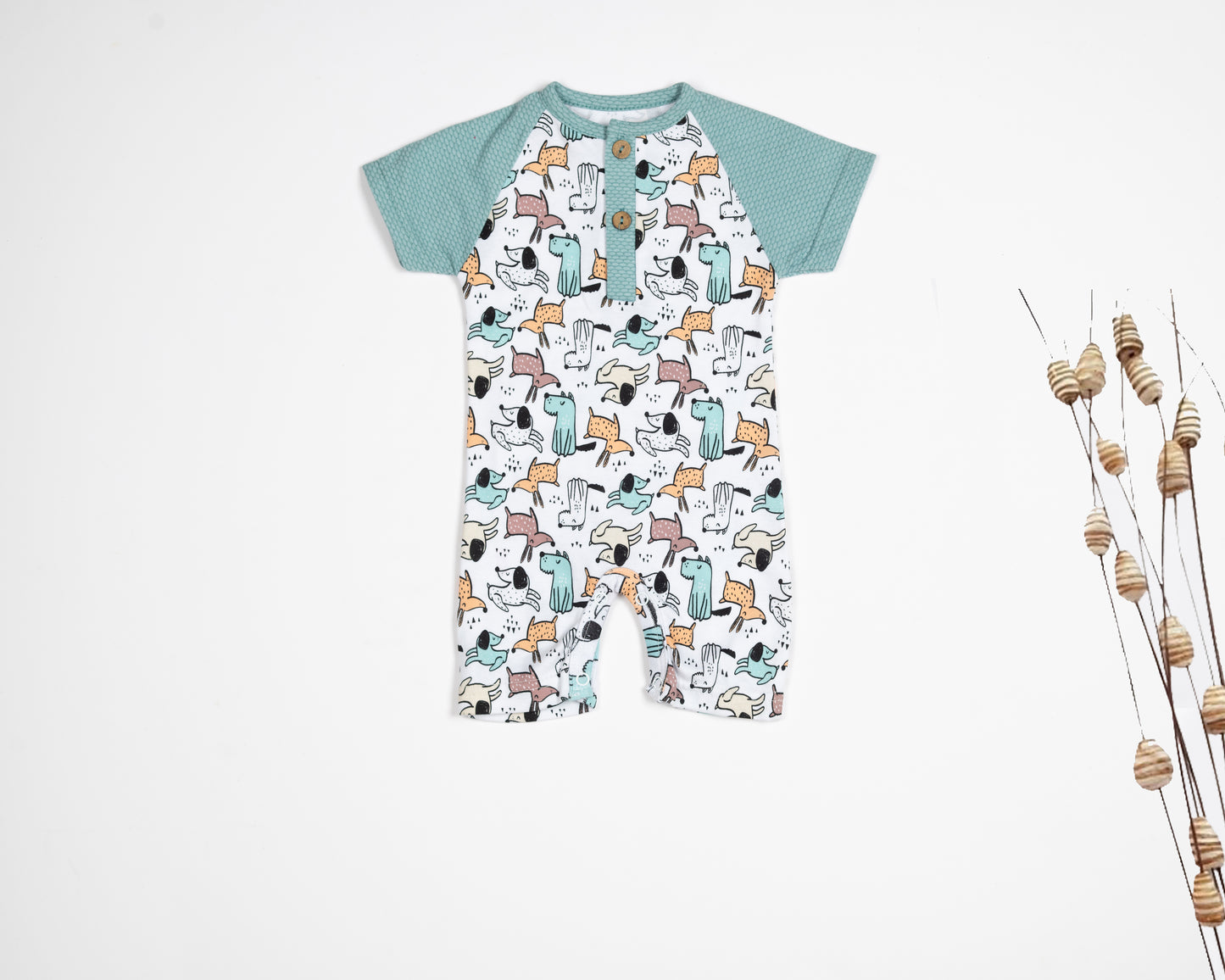 2 Tones Animal Party Romper