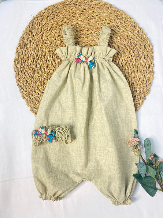 Crochet bow romper